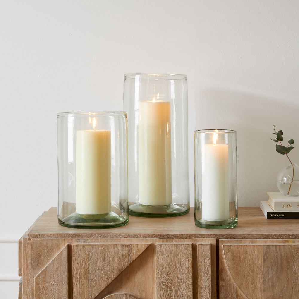 Pure Recycled Glass Hurricanes | West Elm (US)