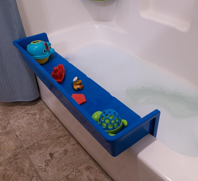 Tub Topper® Bathtub Splash Guard Play Shelf Area -Toy Tray Caddy Holder Storage - Suction Cups A... | Amazon (US)