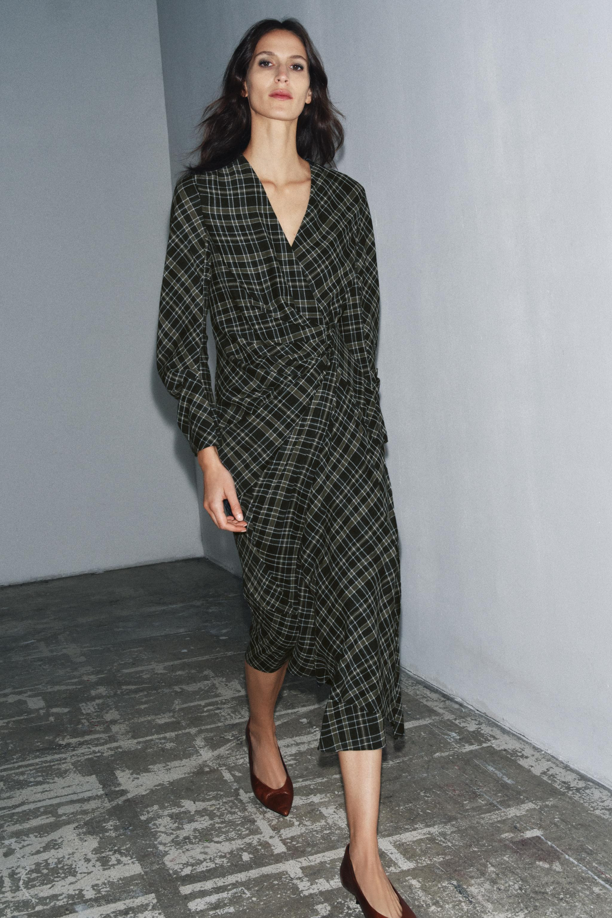 DRAPED PLAID DRESS | Zara US