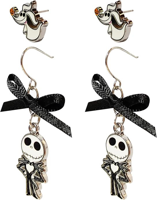 LUV HER The Nightmare Before Christmas Jewelry Hypoallergenic Earrings for Girls, Stud Earrings &... | Amazon (US)