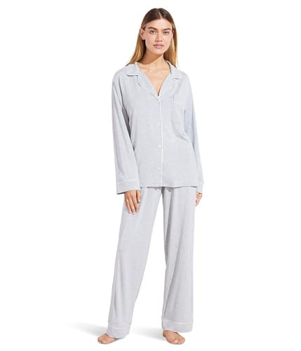 Eberjey Gisele Classic Women's Pajama Set | Long Sleeve Button Down Shirt with Front Pocket, Shorts with Elastic Waist | Super Soft Lightweight Breathable Modal Jersey Fabric Sleepwear | Amazon (US)