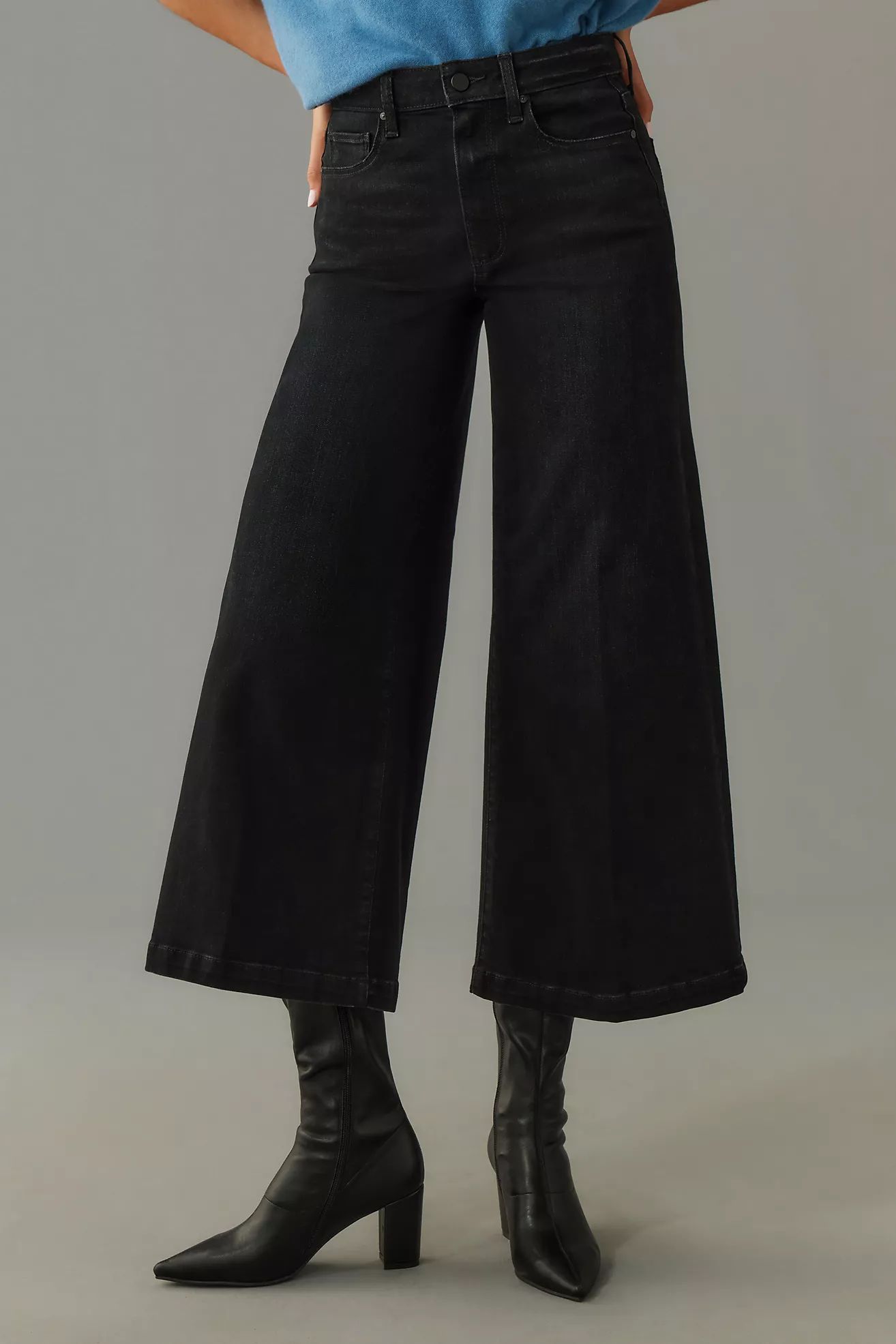 Paige Frankie High-Rise Crop Wide-Leg Jeans | Anthropologie (US)
