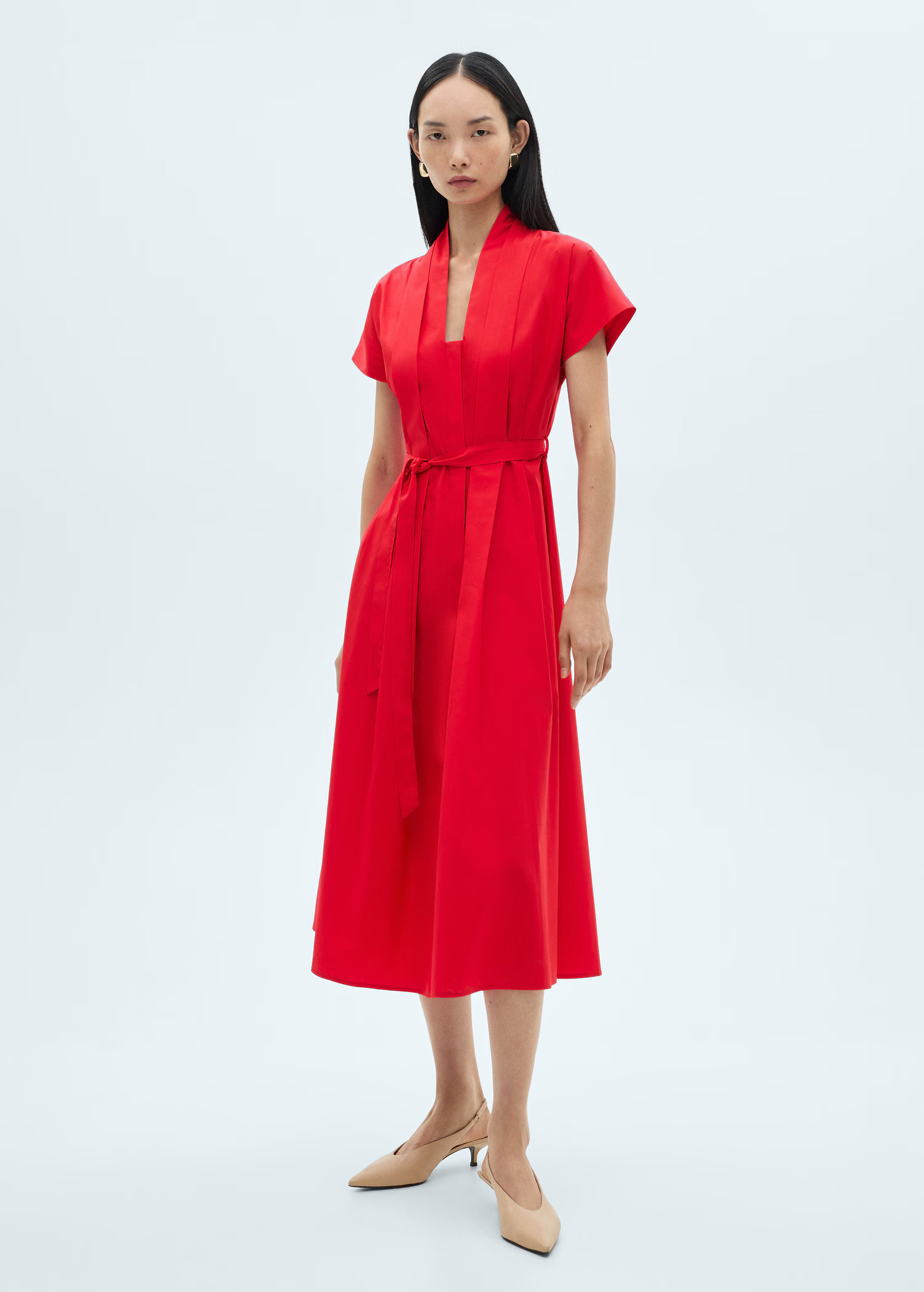 Bow pleats dress - Women | MANGO USA | Mango (US/MX/AU)