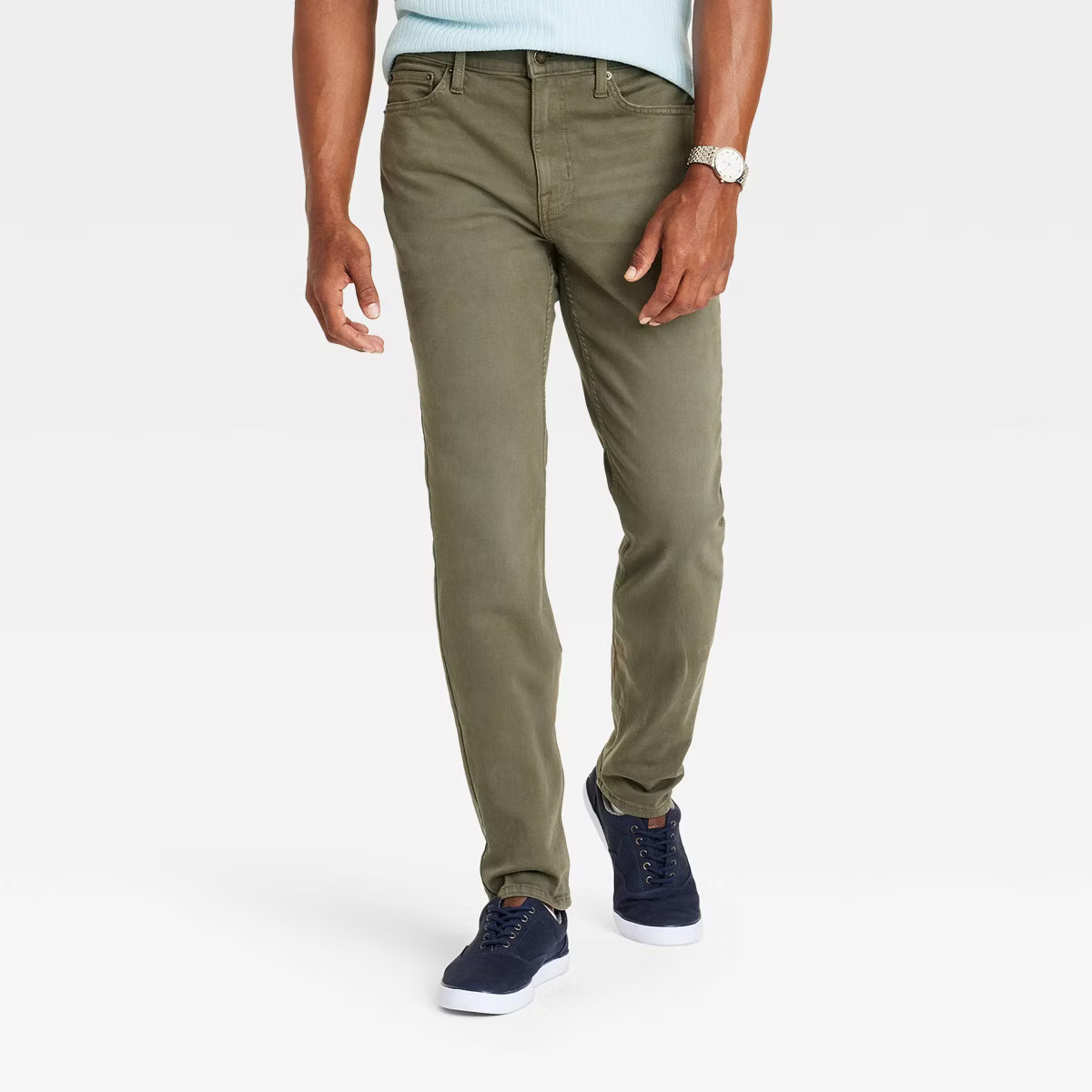 Men's Comfort Wear Slim Fit Jeans - Goodfellow & Co™ Olive Green 28x30: Mid Rise, Stretch Denim | Target