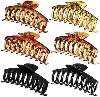 Claw Clips Large Hair Claw Clip Leopard Print Jumbo Hair Jaw Clip Tortoise Claw Clip for Women Lo... | Amazon (US)