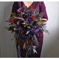 Purple Black Bouquet, Gothic Fall Bridal Bouquet | Etsy (US)