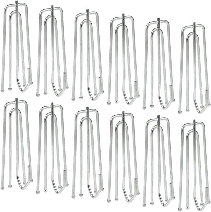 Amazon.com: baotongle 50 pcs Stainless Steel Curtain Pleater Tape Hooks Stainless Curtain Pleat H... | Amazon (US)