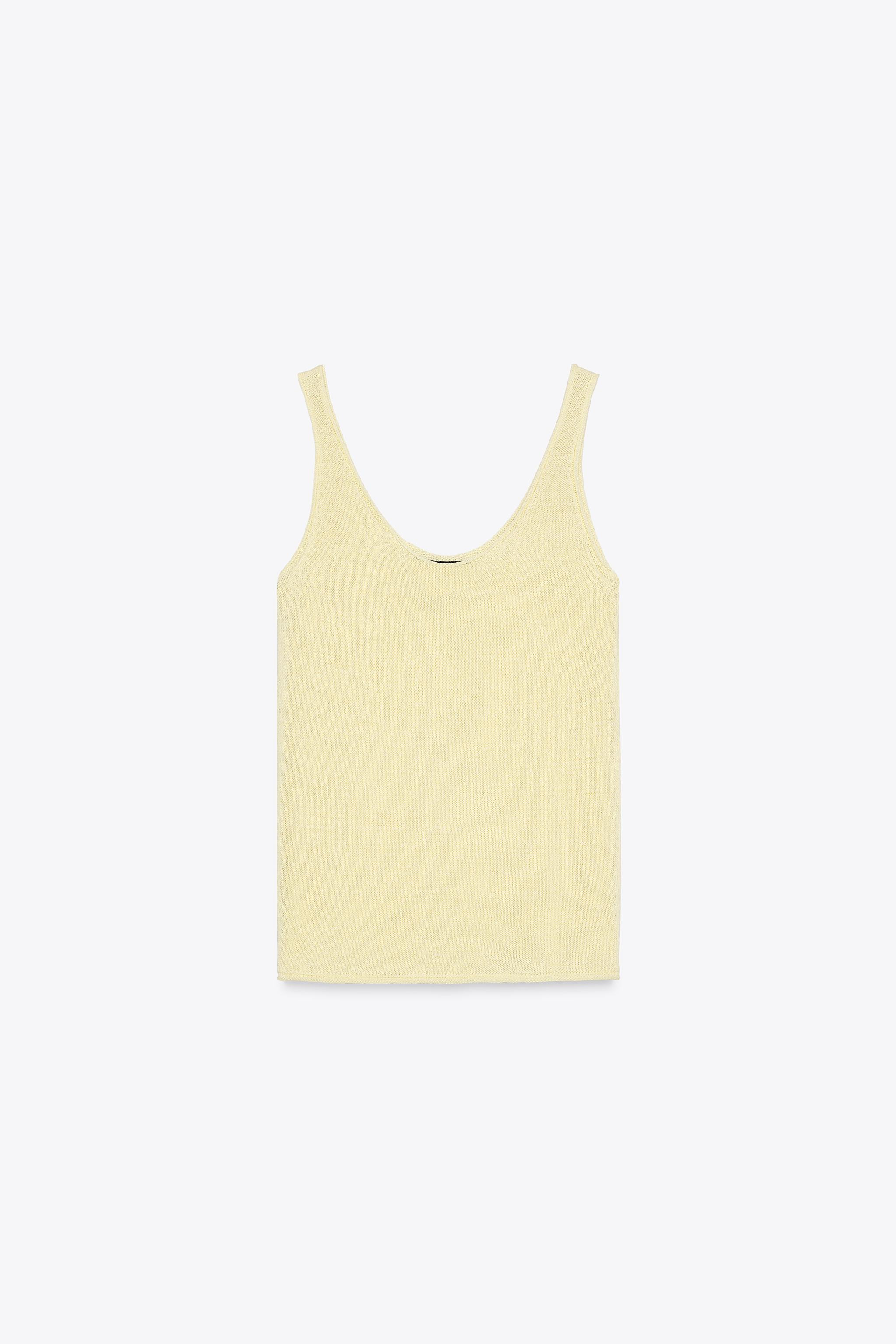 LINEN BLEND KNIT TOP | Zara UK