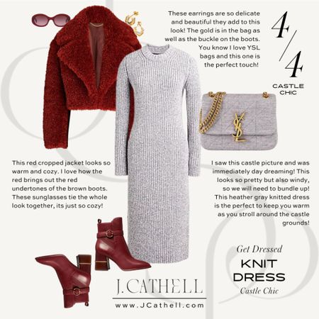 Knit midi Dress, red faux fur coat, ysl bag and Tory Burch boots. 

#LTKitbag #LTKstyletip #LTKshoecrush