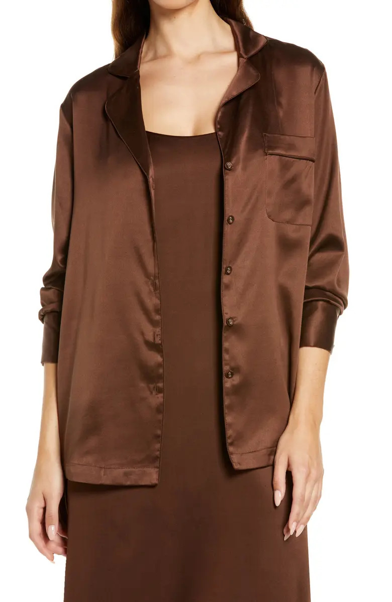 Stretch Silk Pajama Top | Nordstrom