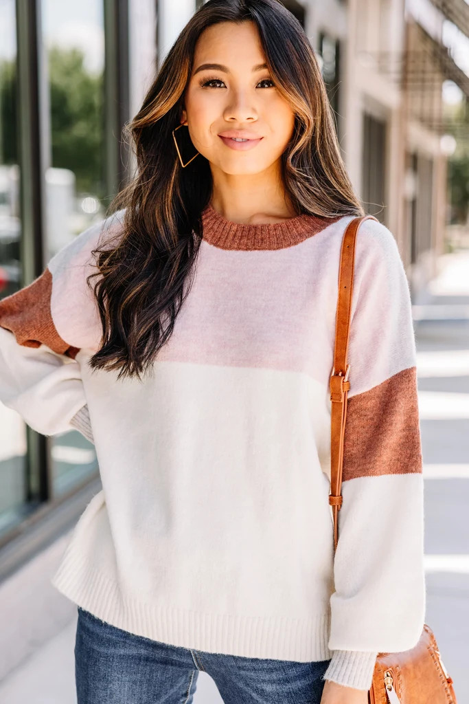 It's A Process Pink Colorblock Sweater | The Mint Julep Boutique
