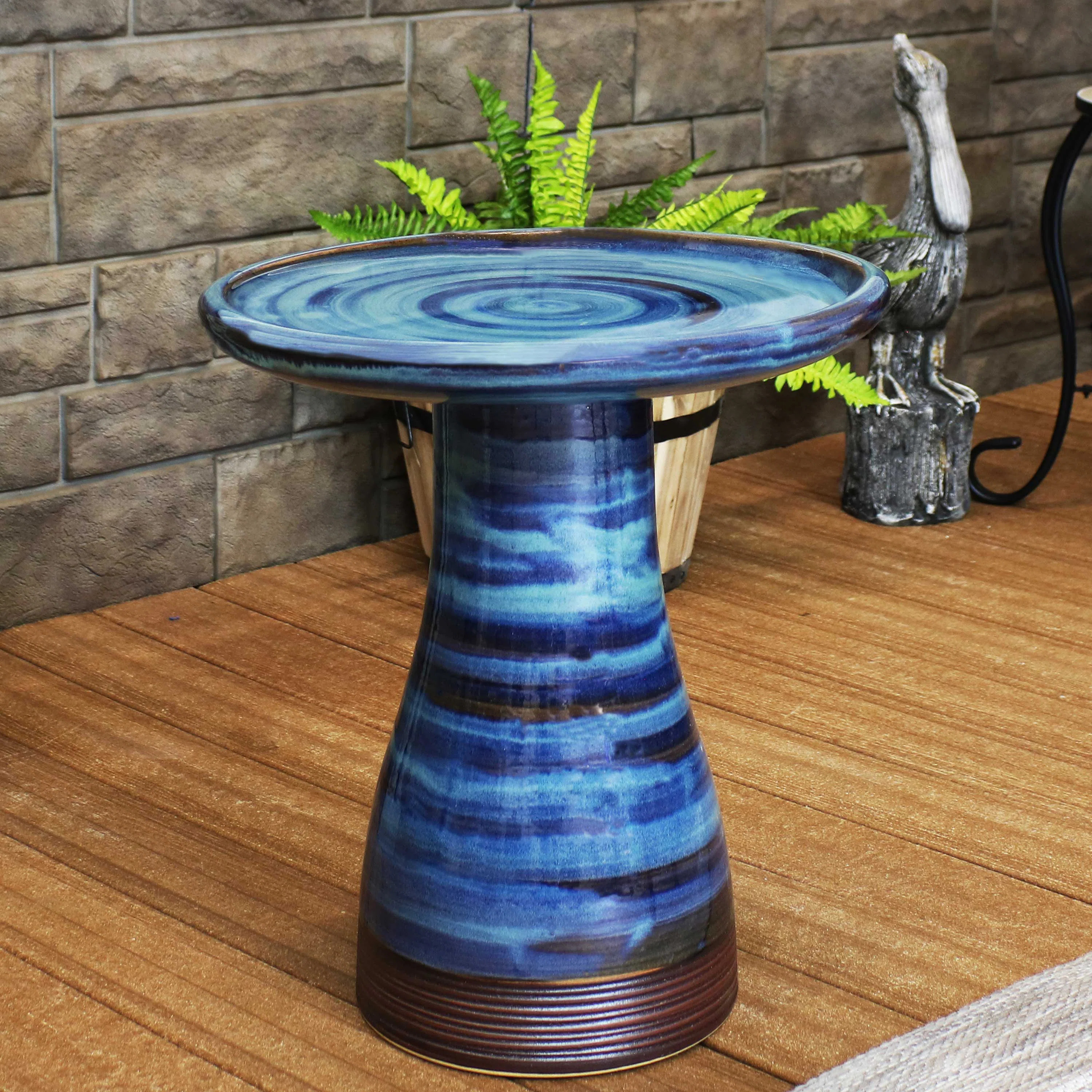 Rosecliff Heights Letchworth Ceramic Single Tier Birdbath & Reviews | Wayfair | Wayfair North America