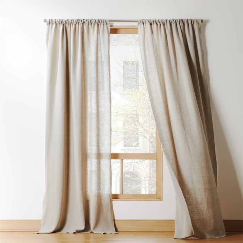 Natural Linen Curtain Panel 48"x96" + Reviews | CB2 | CB2