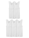 Fruit of the Loom Boys' Cotton Tank Top Undershirt (Multipack), Boys - 5 Pack - White, Large | Amazon (US)