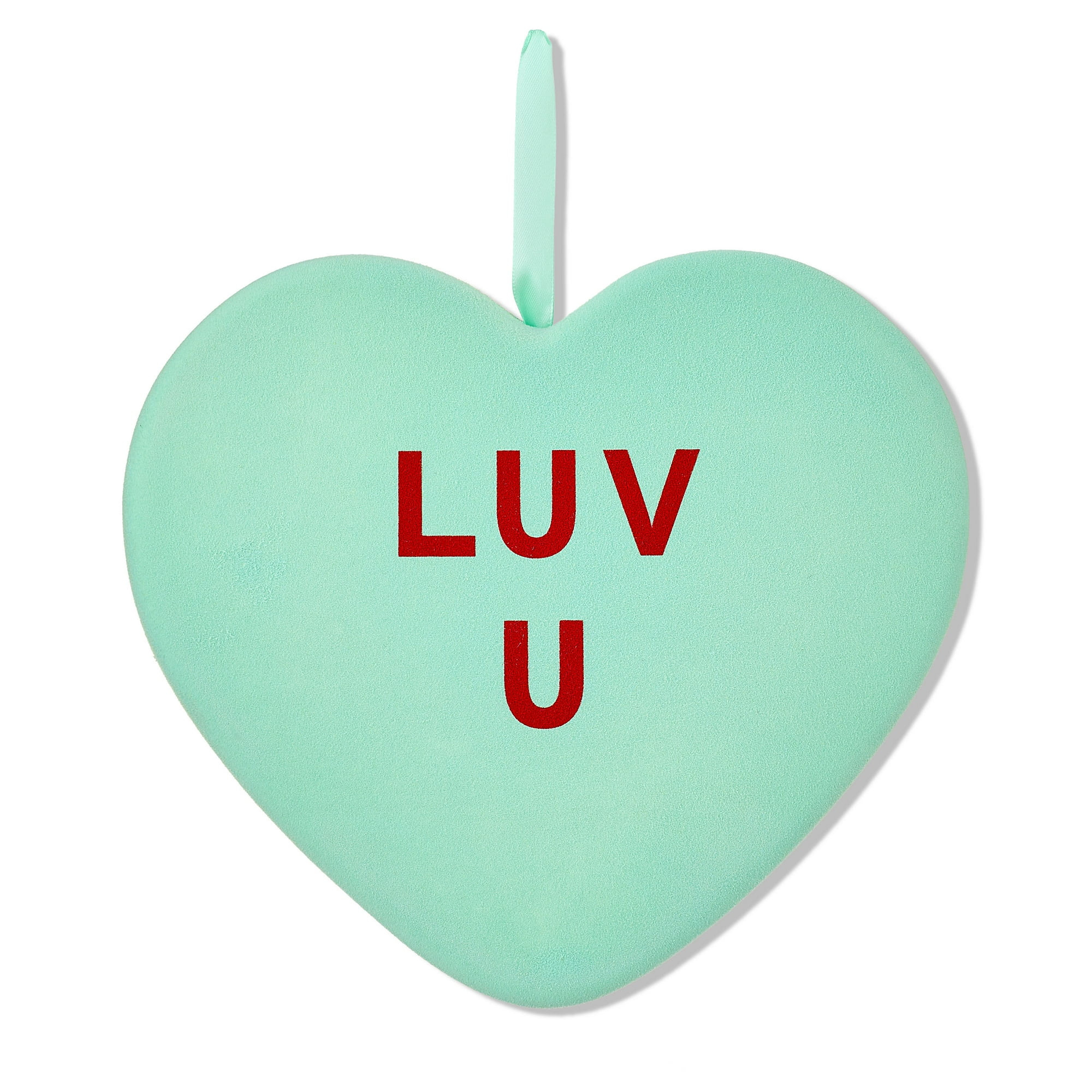 Large Flocked Luv U Heart Hanging Decoration, Green, 11", Valentine's Day by Way To Celebrate | Walmart (US)