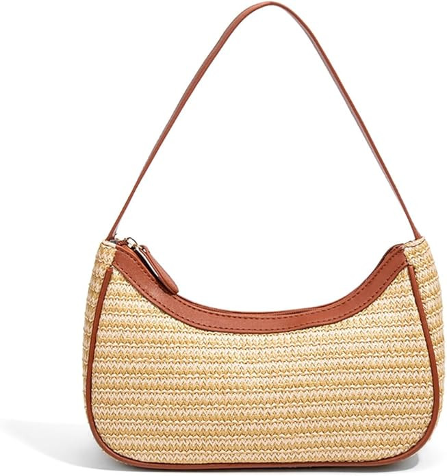 Dreubea Womens Woven Underarm Bag Lightweight Straw Purse Crossbody Top-Handle Bag | Amazon (US)
