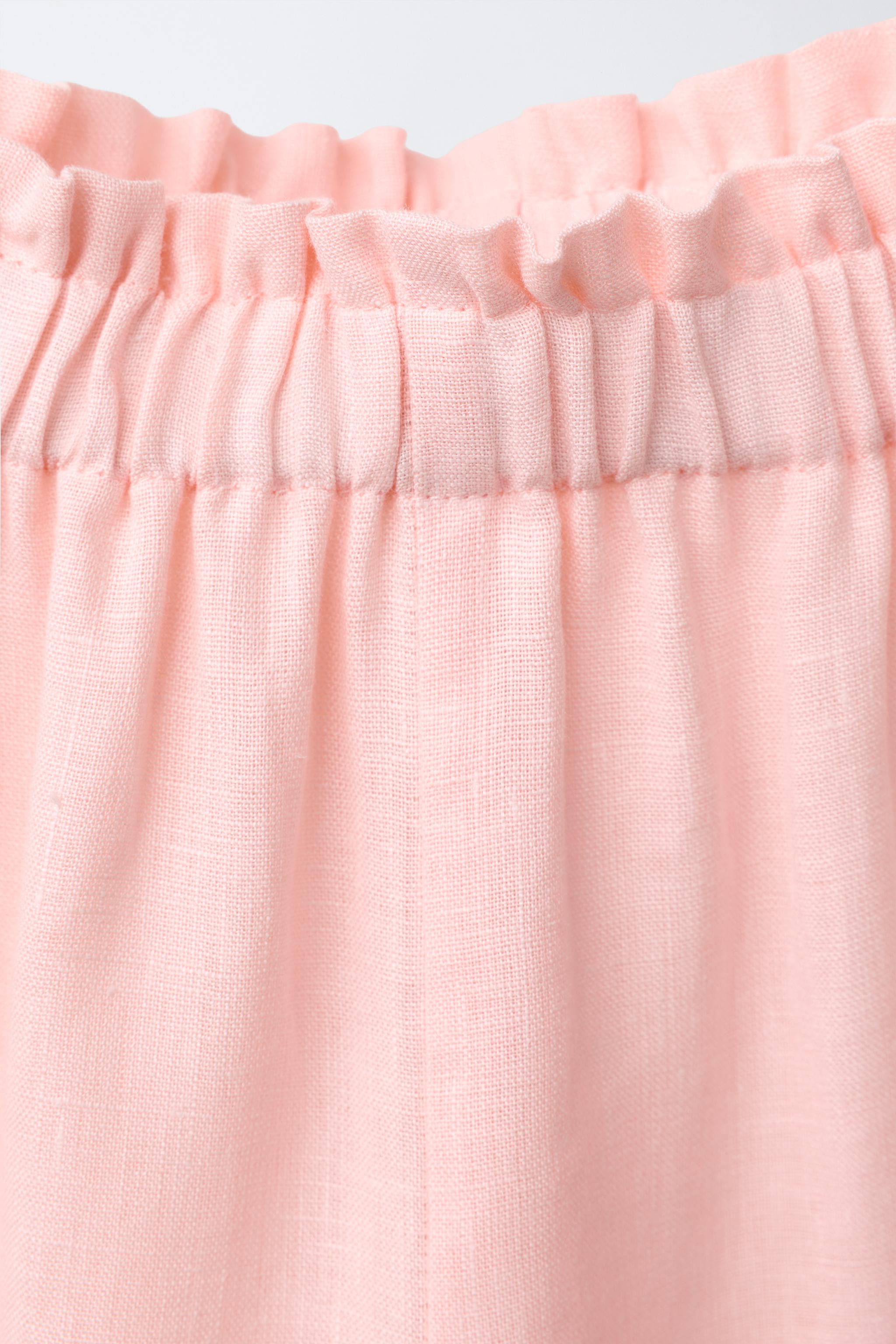 100% LINEN LACE TRIM TROUSERS | Zara UK