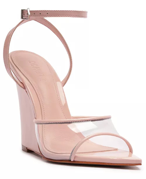 Schutz Women's Elodie Vinyl Pointed Toe Wedge Sandals - Macy's | Macy's