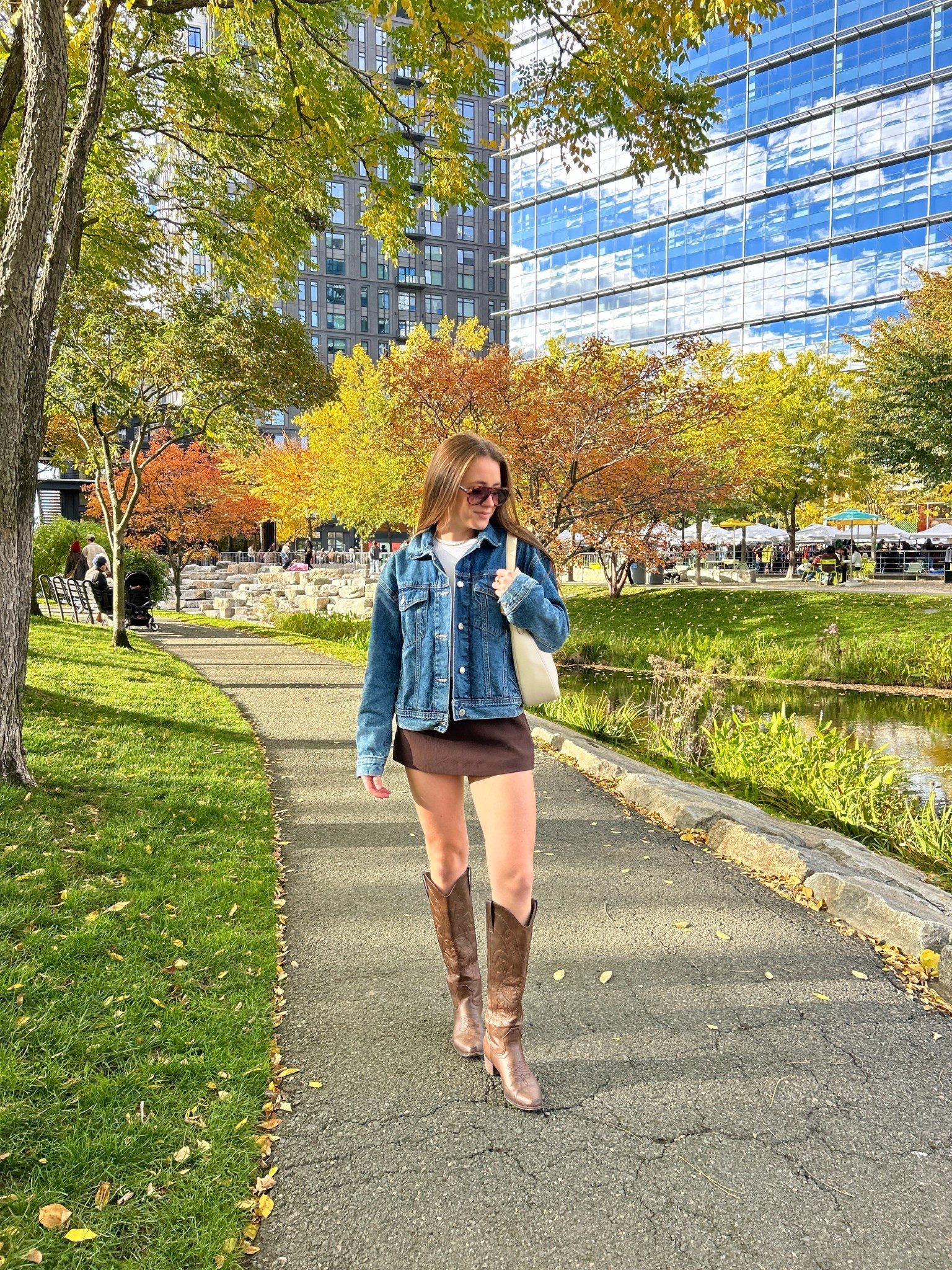 Fall outfit, fall outfit inspo, fall outfit inspiration, cowboy boots, cowgirl boots, western outfit, western outfit inspo, western outfit inspiration, brown skirt, brown skirt outfit, brown mini skirt, brown mini skirt outfit, jean jacket, denim jacket, neutral outfit, simple outfit 

#LTKSeasonal #LTKFindsUnder50 #LTKFindsUnder100