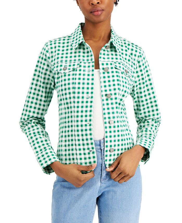 Savoy Gingham Denim Jacket, Created for Macy's | Macys (US)