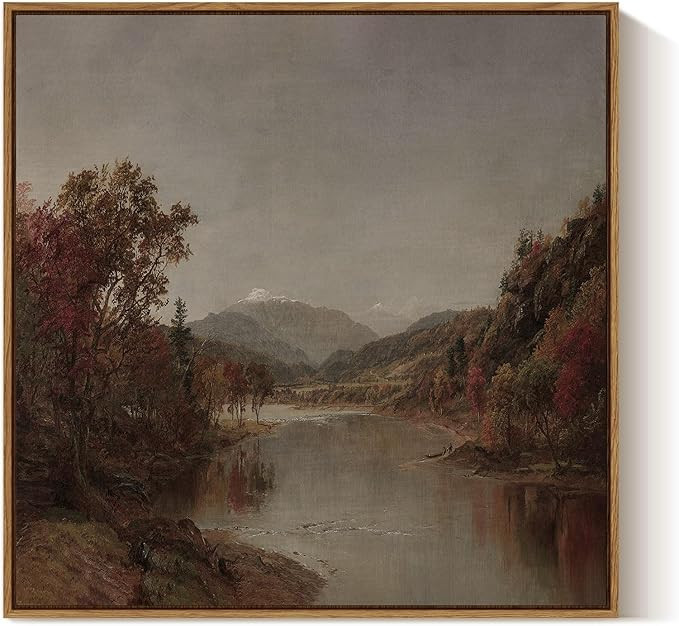 ARPEOTCY 24×24 Inch Vintage Framed Canvas Wall Art, Fall Natural Scenery Square Wall Decor for L... | Amazon (US)