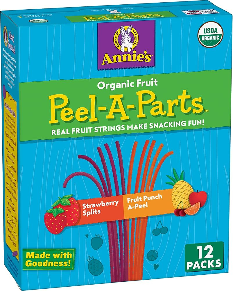Annie's Organic Fruit Peel-A-Parts Fruit Snacks, Strawberry and Fruit Punch, 12 packs, 6.7 oz. | Amazon (US)