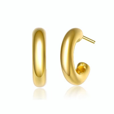 Guili Petite Charm 14K Gold Plated Small Open Hoop Earrings, a Minimalist Yet Elegant Addition That Adds a Sophisticated Touch to Any Outfit | Target