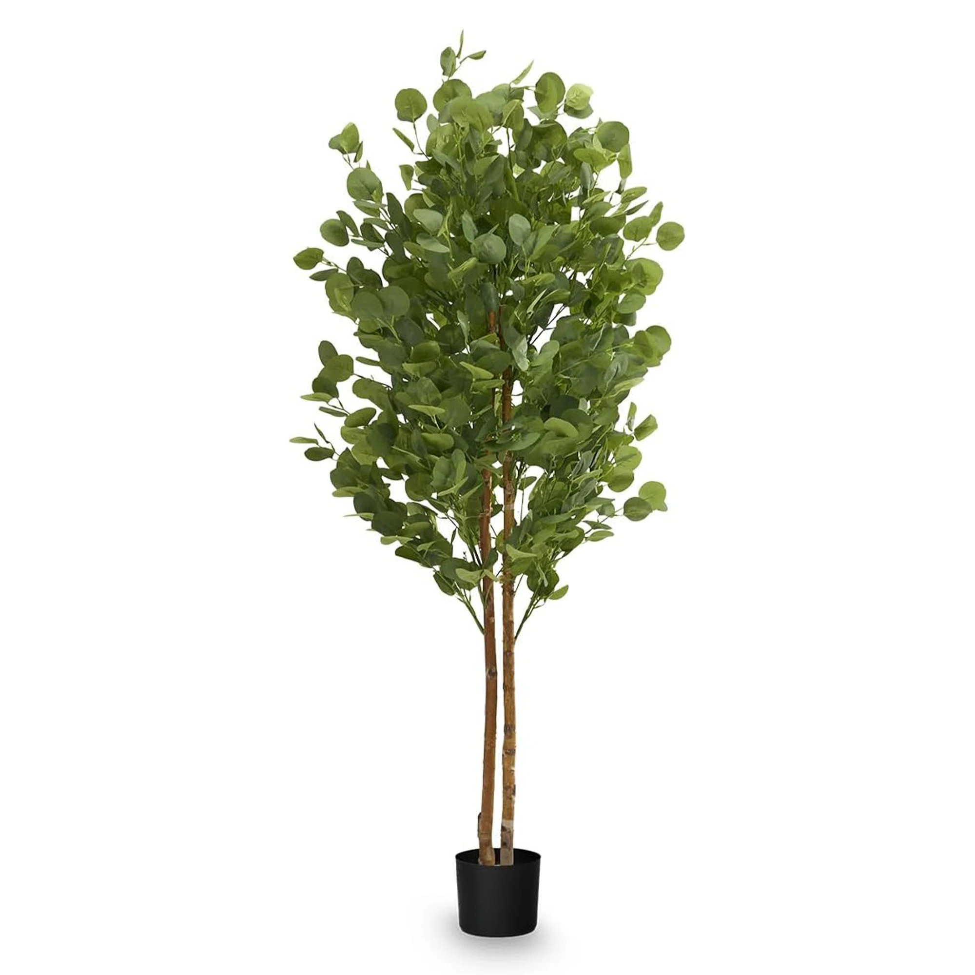 Artificial Eucalyptus Tree, Fake Tree with Natural Wood Trunk | Wayfair North America