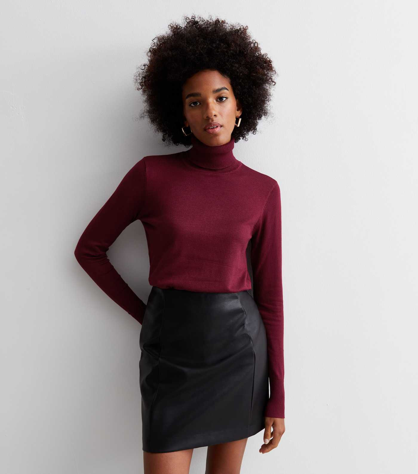 Blue Vanilla Burgundy Knit Roll Neck Top | New Look | New Look (UK)
