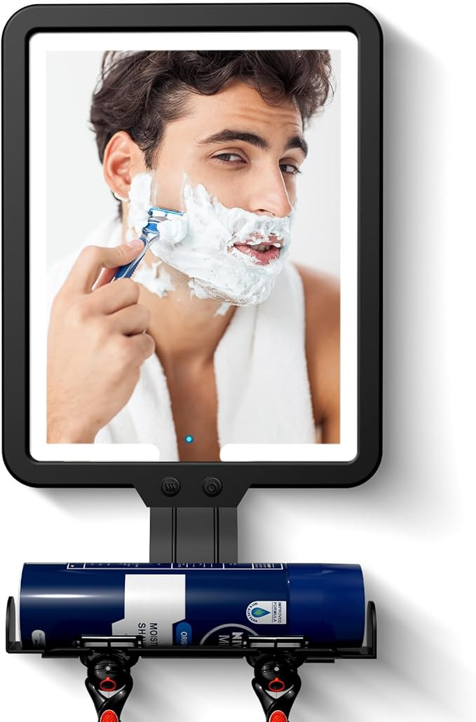 Shower Mirror Fogless for Shaving, Heated Shower Mirror with 3 Color Lights Dimming 9.5*8inch Sho... | Amazon (US)