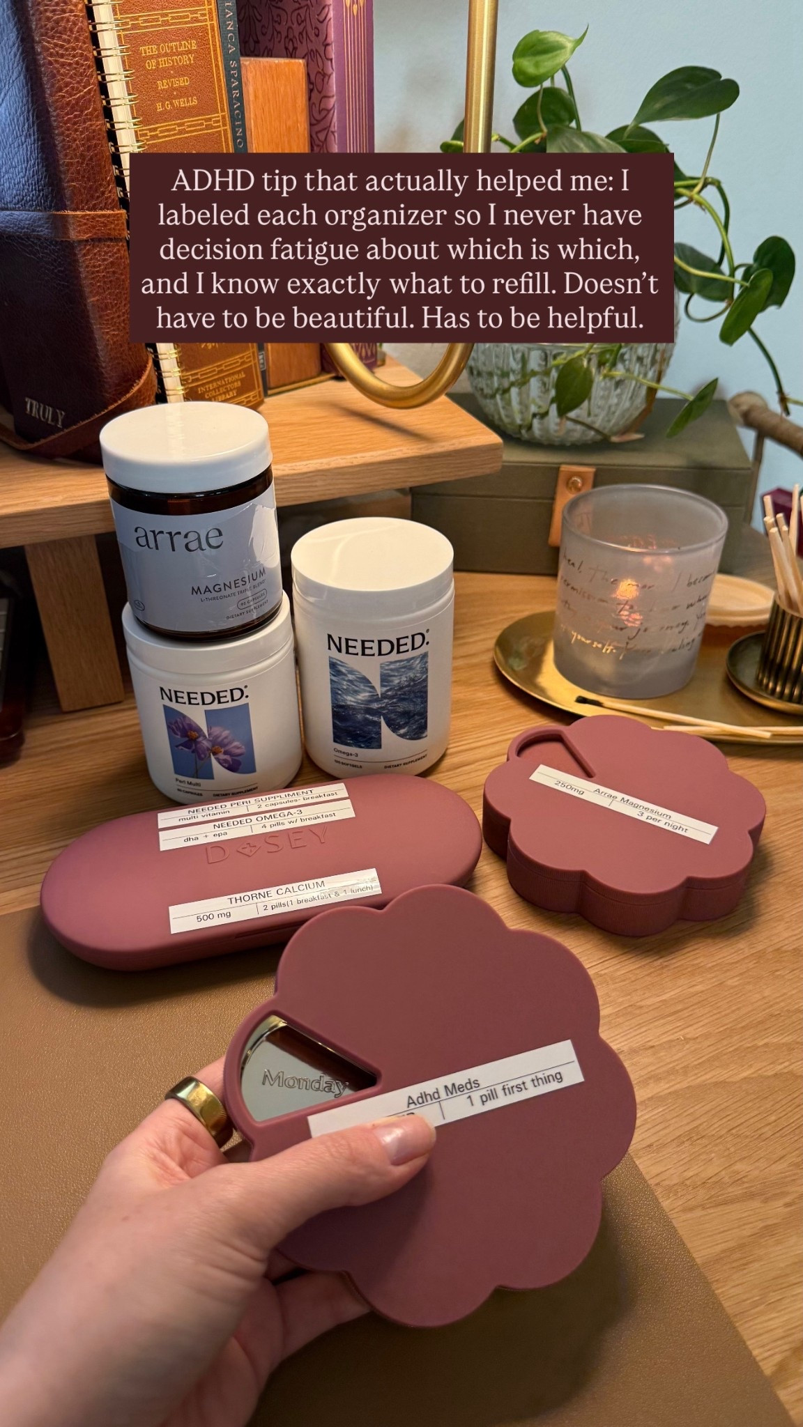 perimenopause supplement stack! confirmed by my bloodwork & Dr. these are the perfect routine! This simple labeling system and these pill cases have helped my adhd brain so much. No guessing, just grab and go every day!🤍

#LTKdayinmylife #LTKOver40 #LTKselfcare
