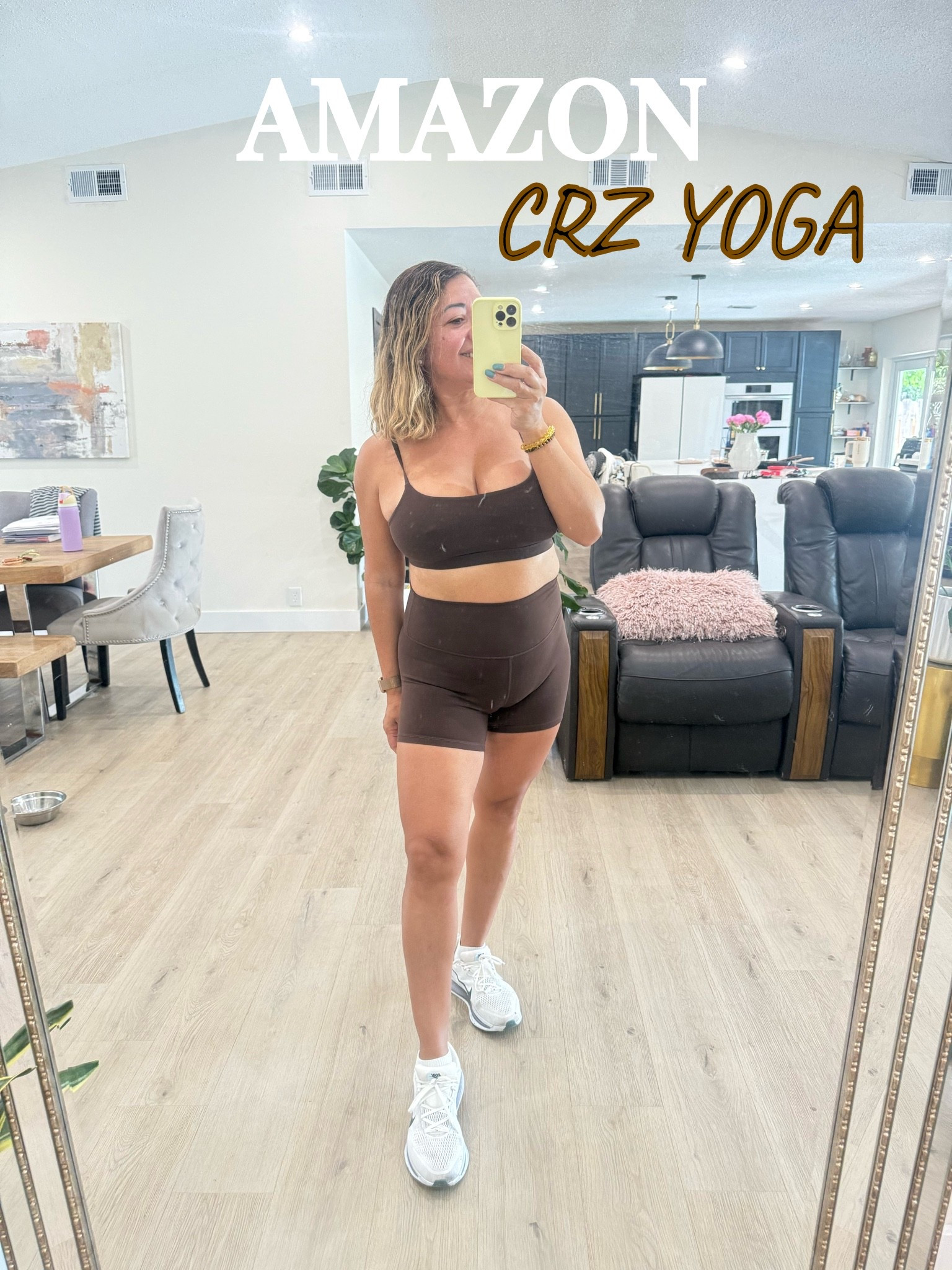 Amazon CRZ Yoga 
Chocolate two piece set, love the fabric and how it fits my body. 

#fashionover45 #workoutset #exerciseoutfit #crzyoga

#LTKfitnessgoals #LTKdayinmylife #LTKOver40