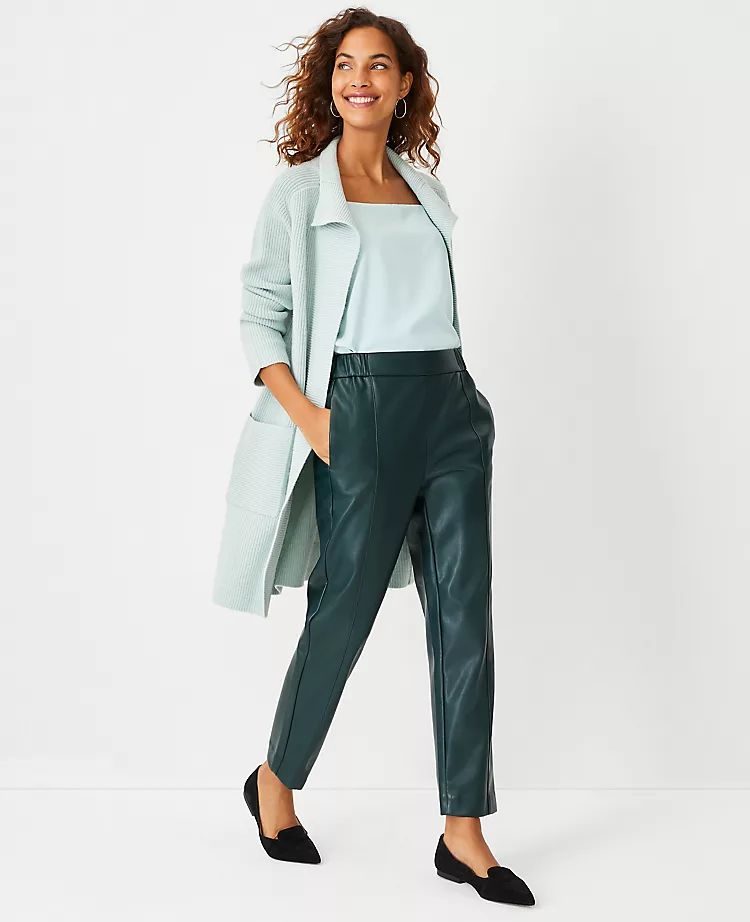 The Faux Leather Easy Ankle Pant | Ann Taylor (US)