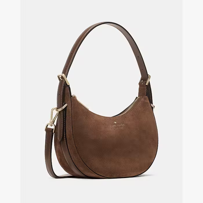 Nova Suede Small Crescent Shoulder Bag | Kate Spade Outlet