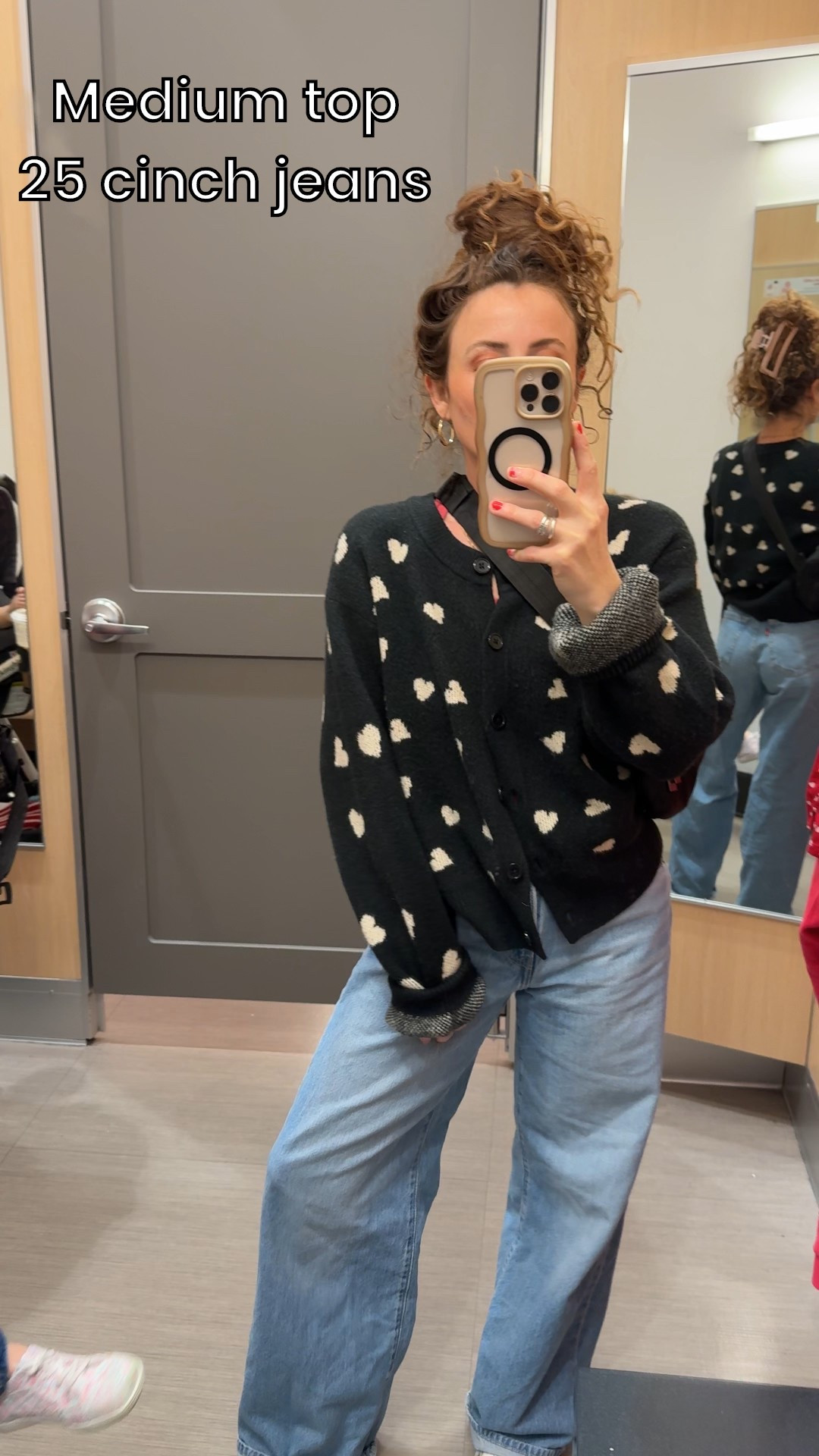 The target sweaters are so dang cozy! Wearing medium for a baggy fit and 25 in the viral cinch jeans 