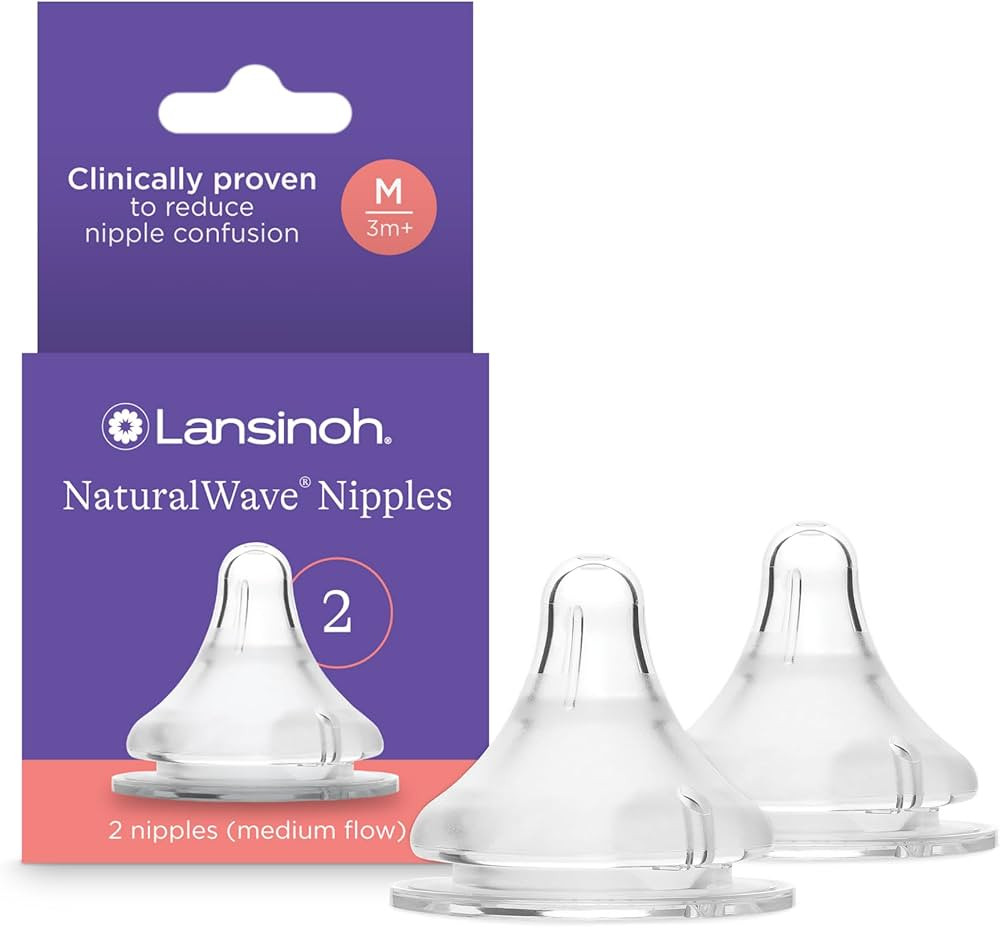 Lansinoh NaturalWave Baby Bottle Nipples – 100% Soft, Durable Silicone, Made Without BPA BPS, A... | Amazon (US)