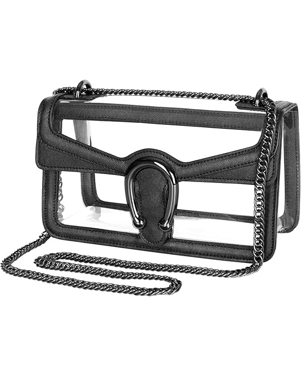 Clear Bag for Women Clear Bags Stadium Approved Shoulder Bag Crossbody Bag Small Clear Purse Chai... | Amazon (US)