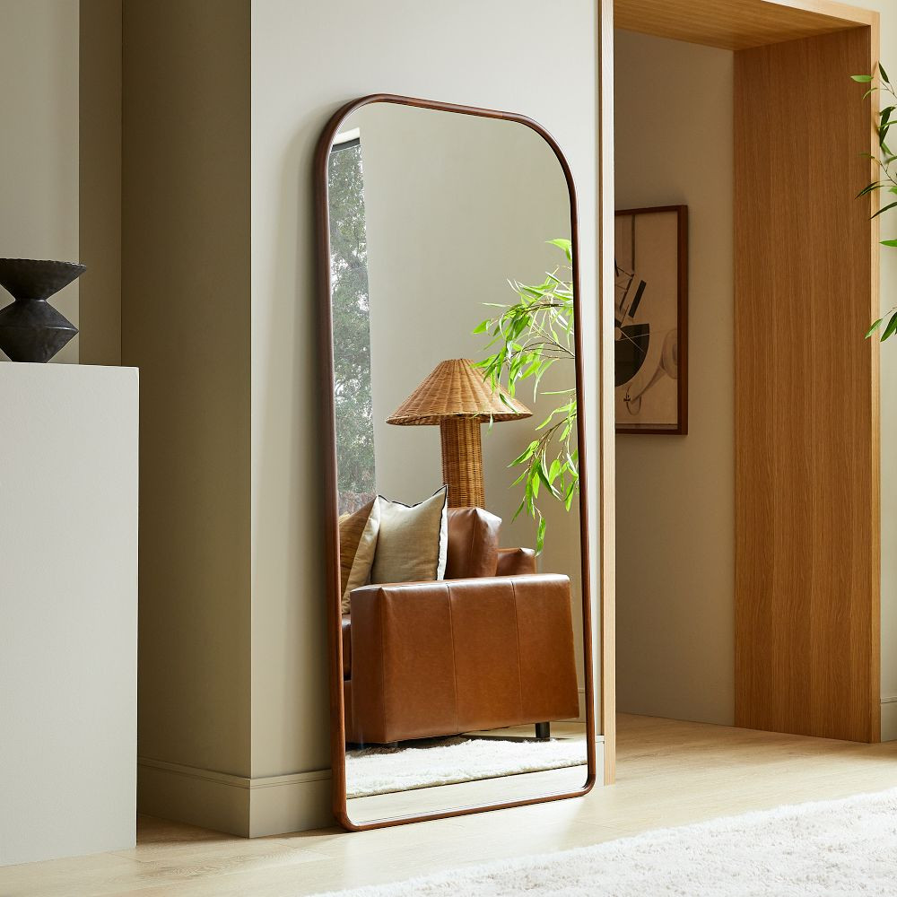 Streamline Oversized Wide Arch Wood Floor Mirror | West Elm (US)