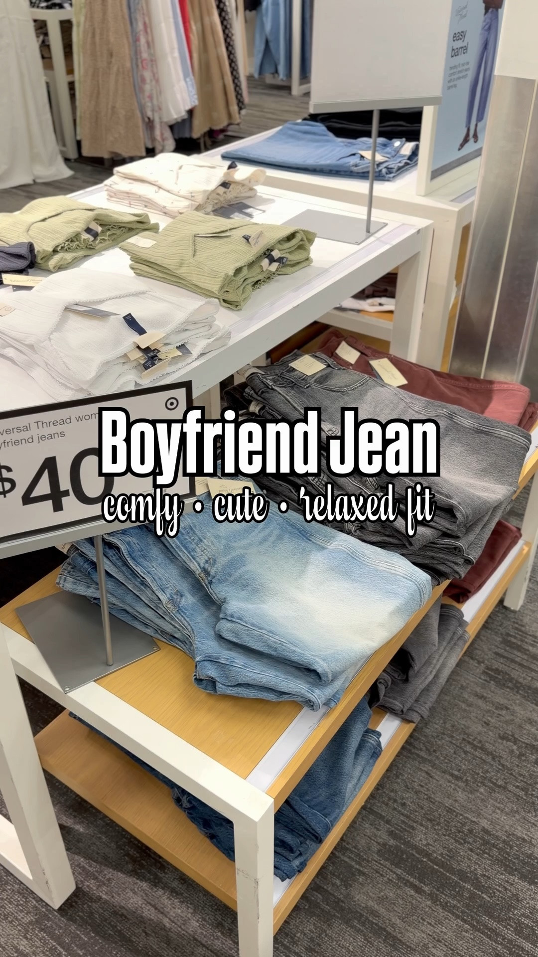 Boyfriend jeans at Target! So comfy and the perfect relaxed fit!