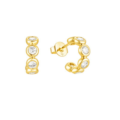SMALL BEZEL HOOPS GOLD | WAAWEES