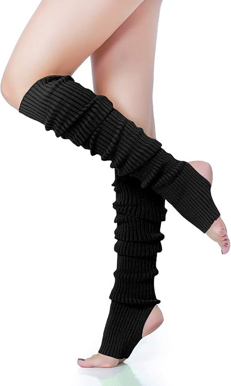 Long Leg Warmer, V28 Women’s Men 80s Party Ribbed Knit Dance Sports | Amazon (US)