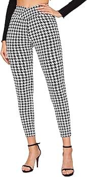 SweatyRocks Women's Casual Skinny Leggings Stretchy High Waisted Work Pants | Amazon (US)