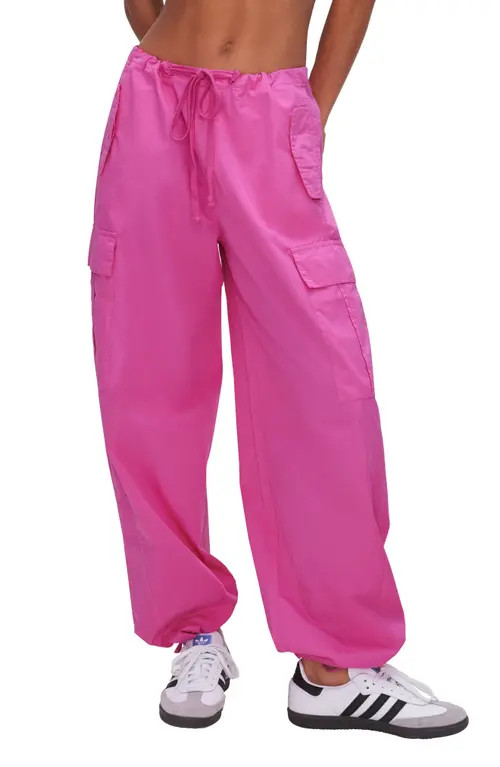 Good American Parachute Cargo Joggers in Malibu Pink002 at Nordstrom | Nordstrom