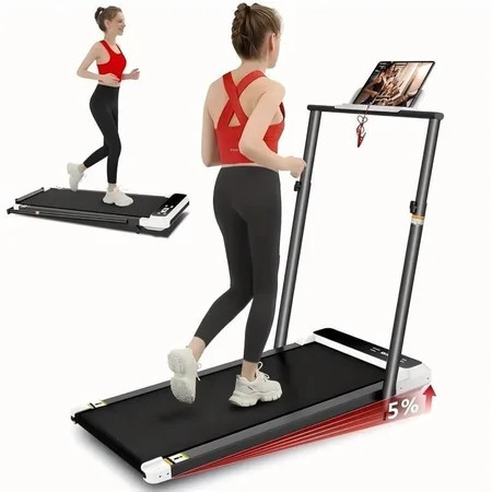 Walking Pad with Handle Bar, Incline Treadmill for Home Office, 2.5 HP Quiet, 3-in-1 Foldable Treadmill with Extra Wide Running Belt, Remote Control, LED Display | Walmart (US)
