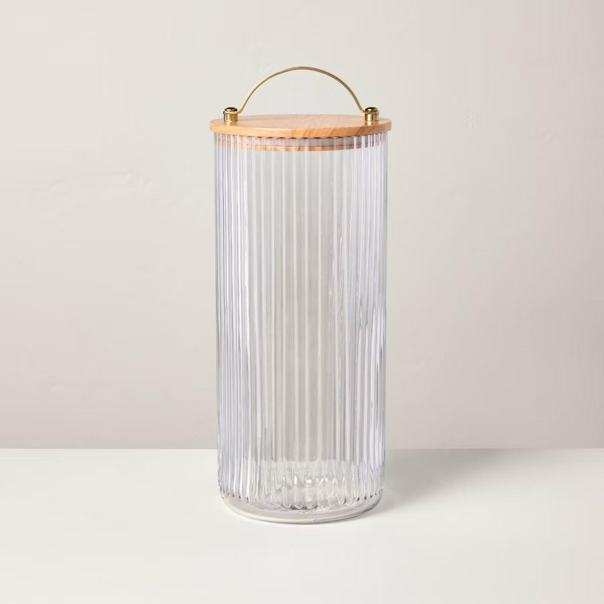 Fluted Glass Storage Canister with Wood Lid - Hearth & Hand™ with Magnolia | Target