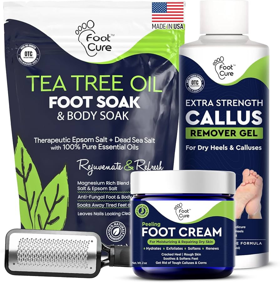 FOOT CURE Exfoliator & Callus Remover Pedicure Set – Care Kit Includes File for Dead Skin, Tea ... | Amazon (US)