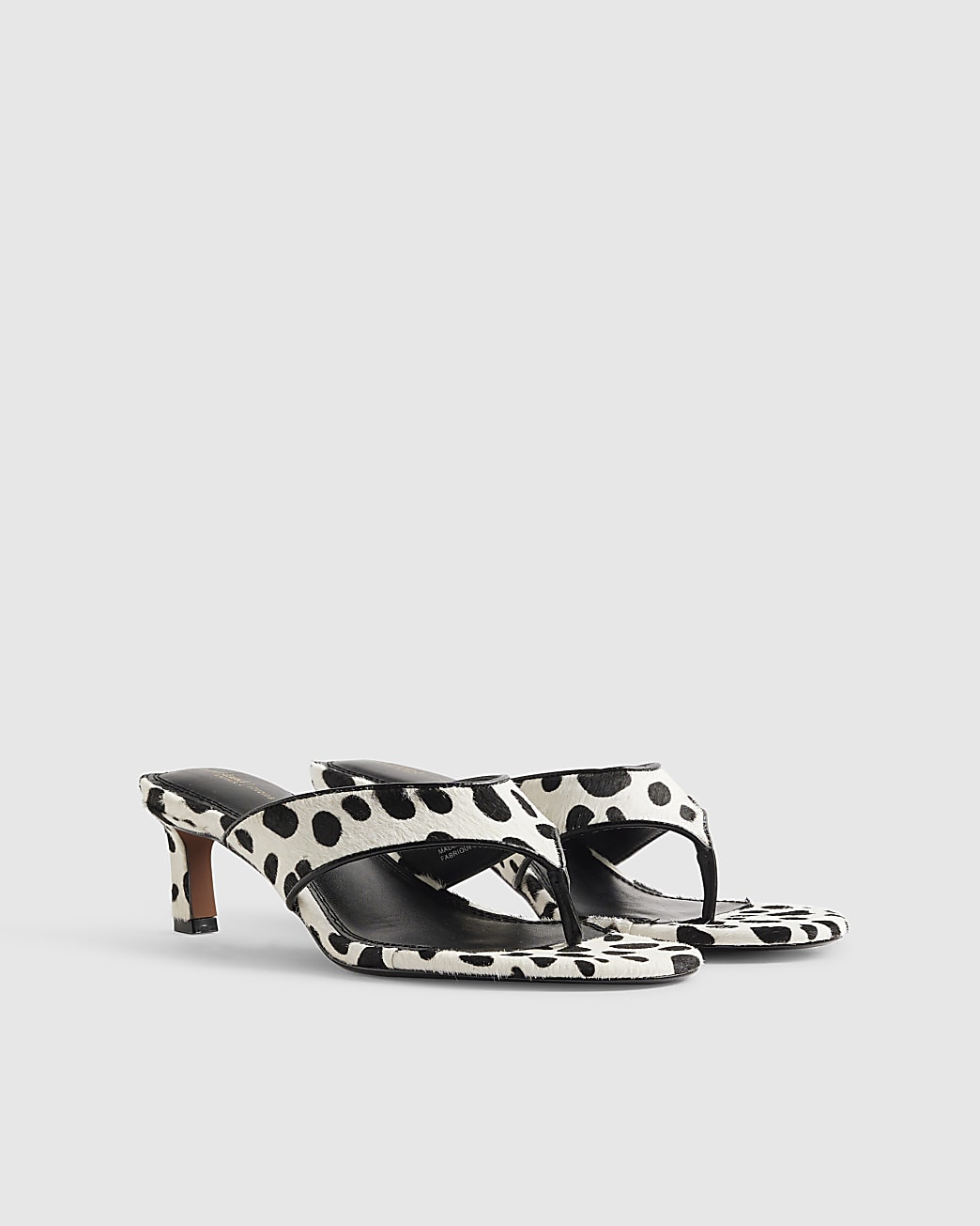 White Spot Print Toe Thong Mule Sandals | River Island UK & IE
