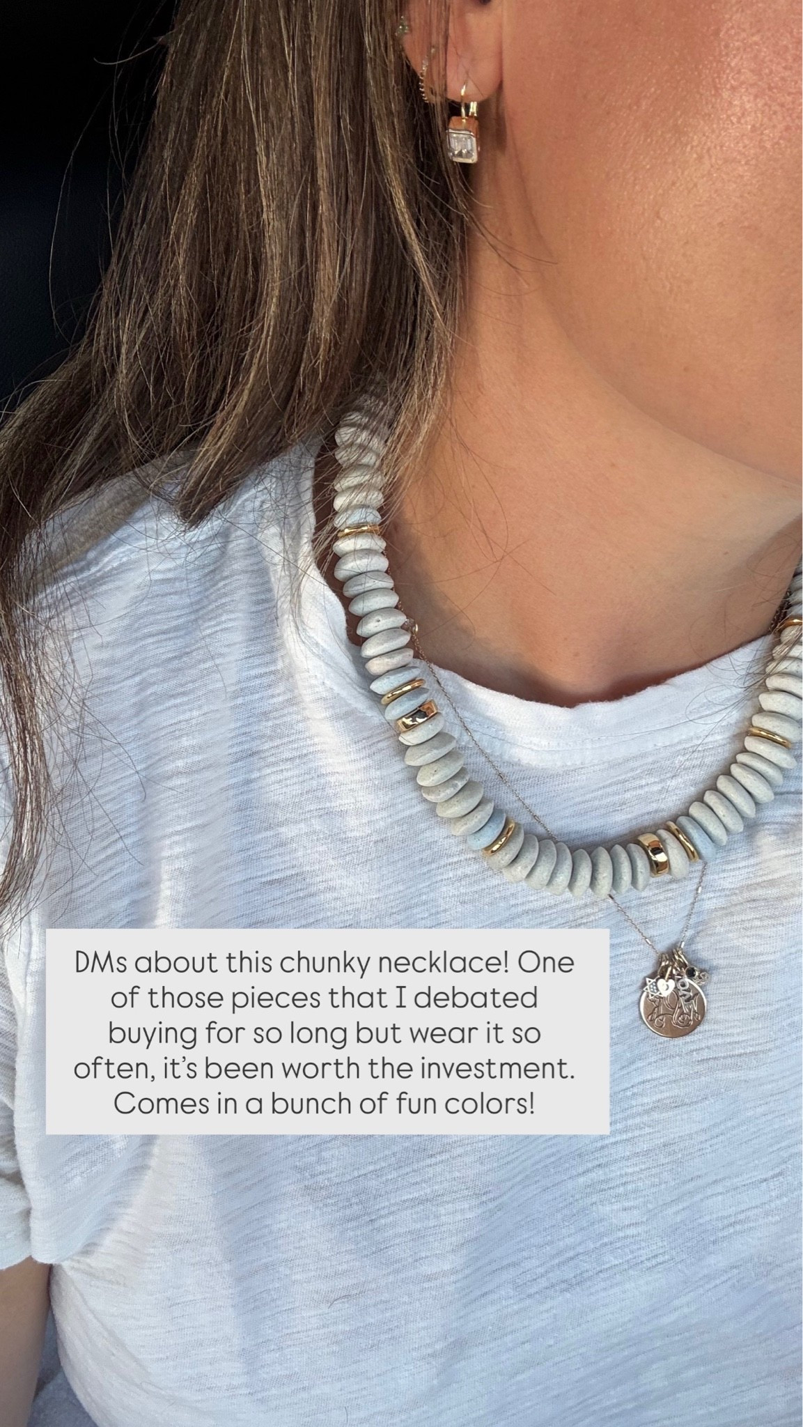 DMs about this chunky necklace! One of those pieces that I debated buying for so long but wear it so often, it’s been worth the investment. Comes in a bunch of fun colors!

#LTKdayinmylife #LTKselfcare #LTKootd