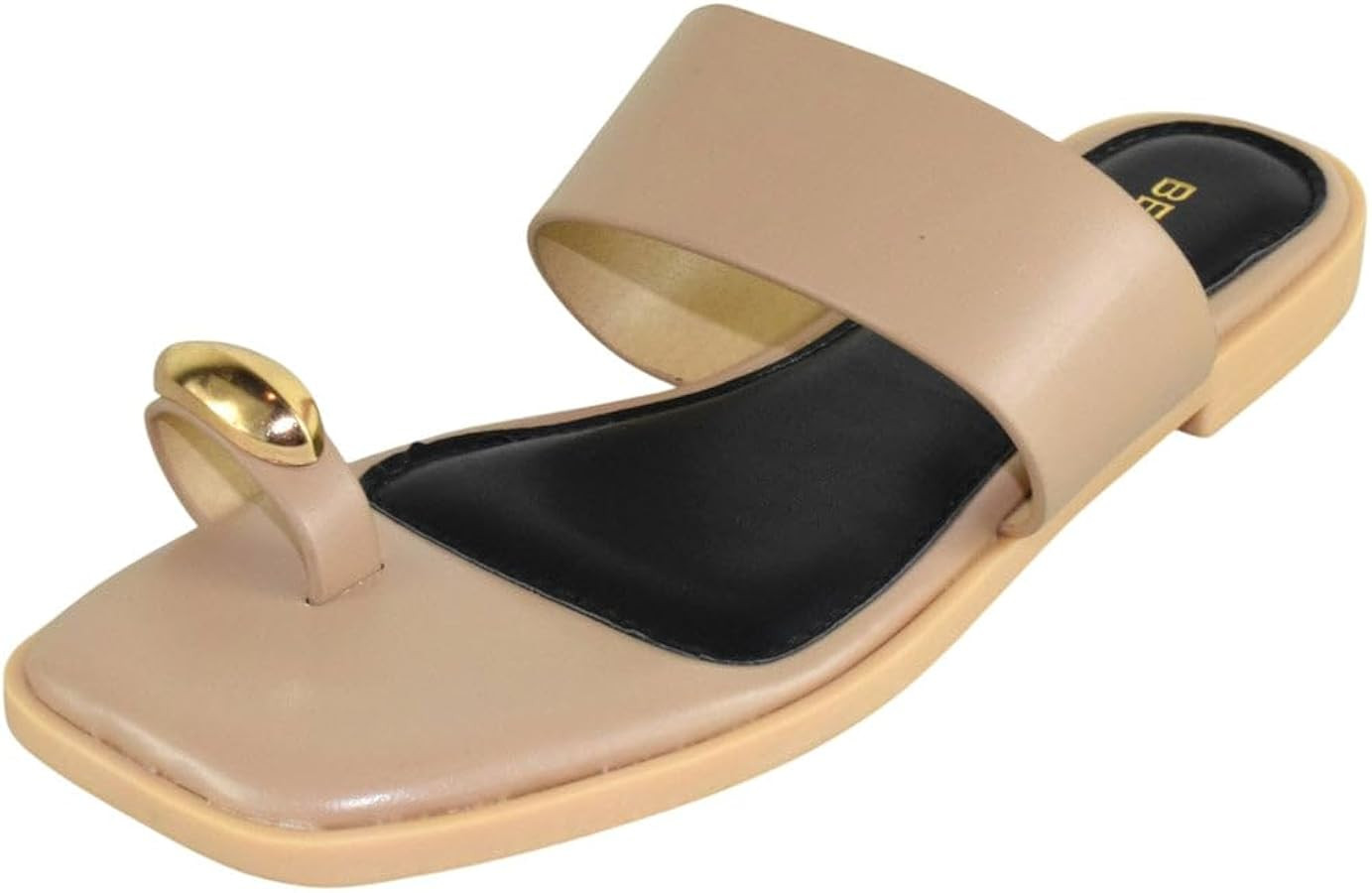 Berness Women\u2019s Toe Ring Slide Sandals \u2013 Gold Accent, Cushioned Footbed, Lightweight Fl... | Amazon (US)