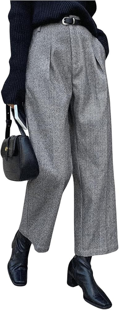 Floerns Women's Straight Leg Dress Slacks Work Business Casual Pants Trousers with Pocket | Amazon (US)